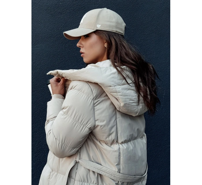 Dámský prošívaný kabát béžový Dstreet model 21978749 - FashionStreet