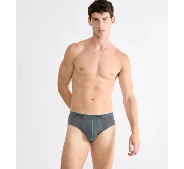 Pánske nohavičky Start Midi C2P box - HNEDÁ - SVETLÁ KOMBINÁCIA - čierna a sivá M003 - SLOGGI