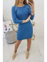 Džínové šaty s ozdobnými knoflíky Džínové šaty s ozdobnými knoflíky