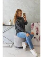 Mikina s kapucí v grafitové barvě