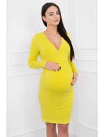Přiléhavé šaty s výřezem pod prsy kiwi