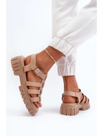 Sandały Rzymianki Damskie Beżowe Rosarose