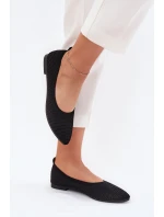 Siateczkowe Materiałowe Baleriny Damskie Czarne Sarina Siateczkowe Materiałowe Baleriny Damskie Czarne Sarina