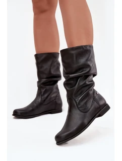 Dámské kožené kozačky Maciejka 05057-20 černé