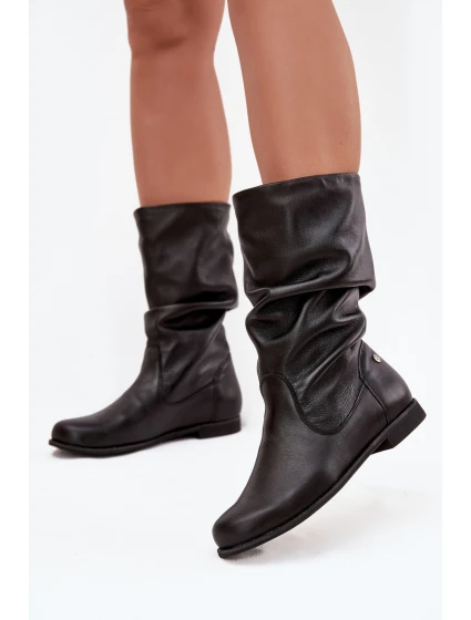 Dámské kožené kozačky Maciejka 05057-20 černé