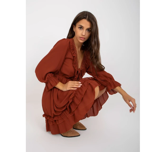 Šaty TW SK BI tmavě oranžová model 17655156 - FPrice Šaty TW SK BI tmavě oranžová model 17655156 - FPrice