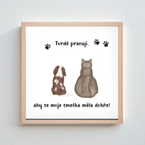 Personalizovaný magický fotoobraz v rámu - čtverec 20x20 - ilustrace zvířátka