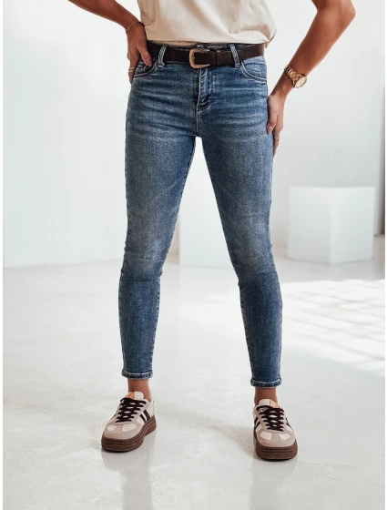 dámské džínové kalhoty s páskem v modré barvě Dstreet model 21981152 - FashionStreet