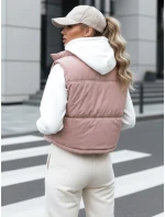 Dámska prešívaná ružová vesta FashionStreet TY5199