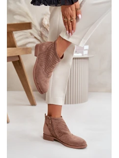 Dámské Botky Na Plochém Podpatku Hnědé model 21668090 - S.Barski