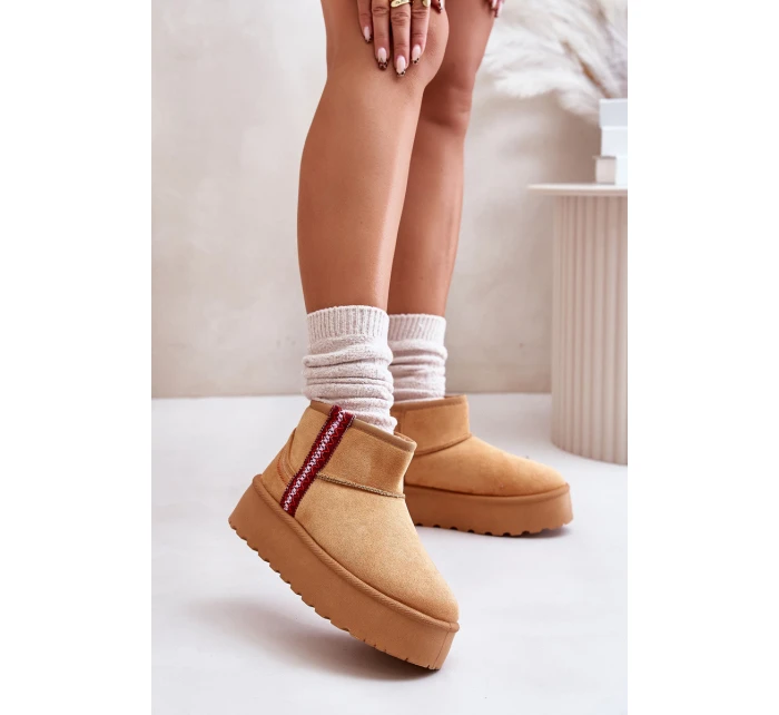 Dámské zimní boty na platformě s izolací Camel model 21673380 - Boto