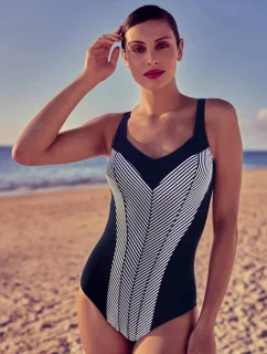 Jednodielne plavky 7380 M1 modrá a biela - Anita