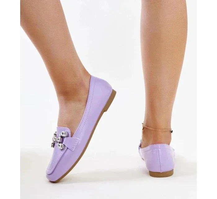 Dámské mokasíny s ozdobnou sponou Purple světle fialová model 21173165 - Inello