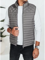 Pánska prešívaná tmavosivá vesta FashionStreet TX5079