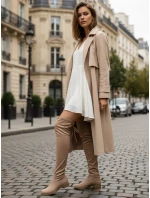 Dámské semišové béžové kozačky Dstreet model 21995706 - FashionStreet Dámské semišové béžové kozačky Dstreet model 21995706 - FashionStreet