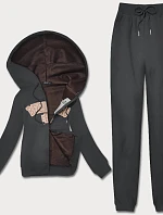 Dámska fleecová tepláková súprava v grafitovej farbe (ZCH2212)