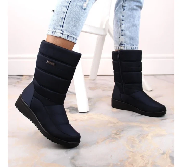 Dámske vysoké snehové topánky W EVE436B navy blue - Novinky Dámske vysoké snehové topánky W EVE436B navy blue - Novinky