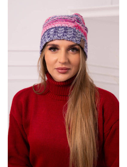 Monika fleecová čiapka K256 ružová+tmavo fialová