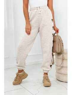 Bavlnené nohavice Amour béžová melanž
