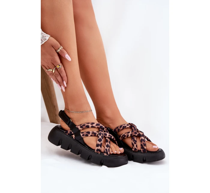 Sandały Damskie Na Platformie Z Paskami Panterka Filamira