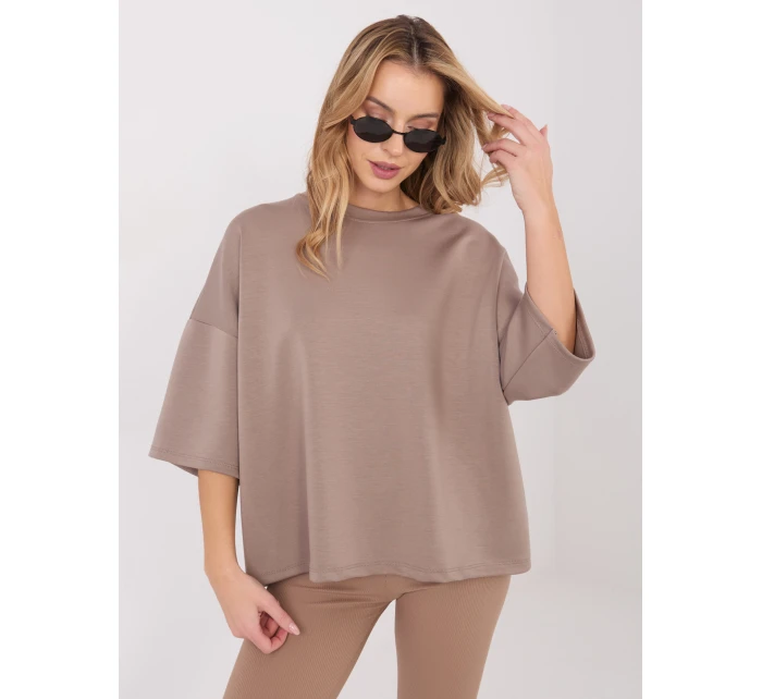 Bluzka MJ BZ model 21782527 ciemny bezowy - FPrice Bluzka MJ BZ model 21782527 ciemny bezowy - FPrice