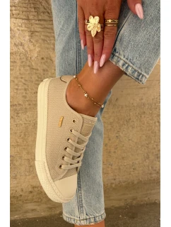 Dámské plátěné tenisky Big Star – béžové