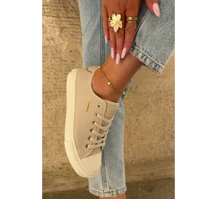 Dámské plátěné tenisky Big Star – béžové