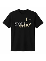 Dámske bavlnené tričko s potlačou - SPOLUPIČKY - čierna