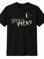 Dámske bavlnené tričko s potlačou - SPOLUPIČKY - čierna