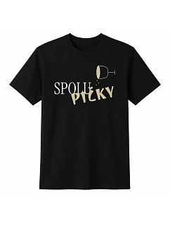 Dámske bavlnené tričko s potlačou - SPOLUPIČKY - čierna