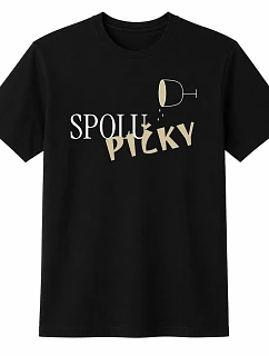 Dámske bavlnené tričko s potlačou - SPOLUPIČKY - čierna