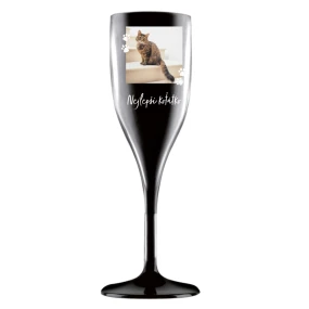 Personalizovaná nerozbitná prosecco sklenice - fotografie s mazlíčkem