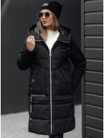 Dámská zimní bunda dlouhá prošívaná s kapucí černá Dstreet model 21980884 - FashionStreet