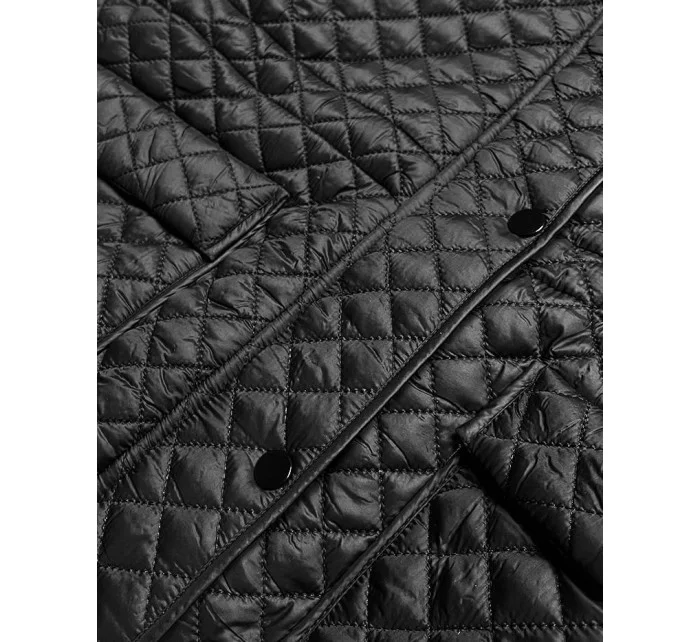 Čierna dámska prechodná bunda nadmernej veľkosti (ag6-27)