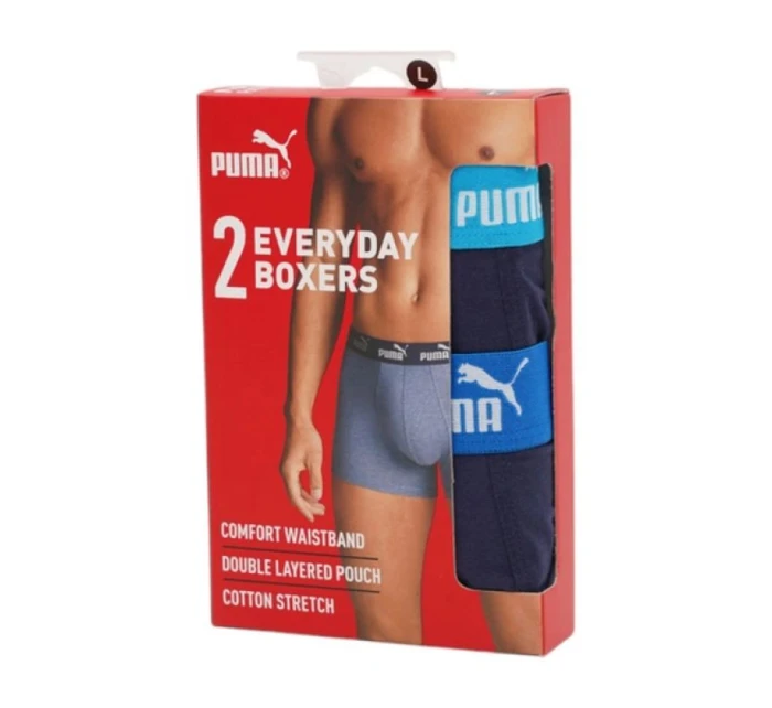 Pánske boxerky Puma 2-Pack námornícka modrá pohodlná bavlna Pánske boxerky Puma 2-Pack námornícka modrá pohodlná bavlna