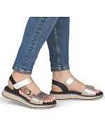 Dámské kožené sandály na platformě zlaté Remonte by model 22129949 - Rieker