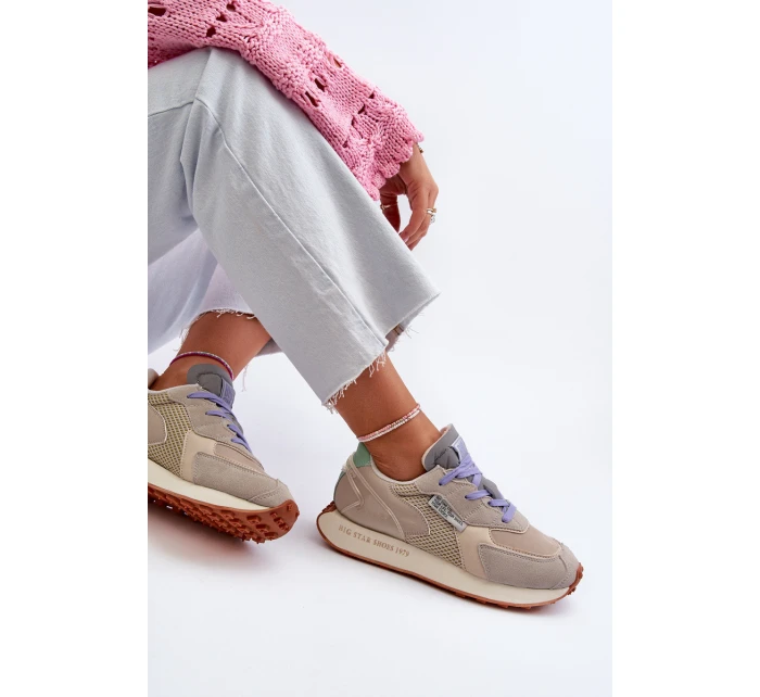 Sneakersy Damskie Na Platformie Memory Foam System Big Star NN274681 Beżowe Sneakersy Damskie Na Platformie Memory Foam System Big Star NN274681 Beżowe