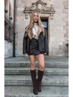 Semišové Kozačky Na Podpatku Zip Čokoládové model 21705071 - Boto