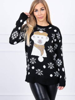 Vianočný sveter s čiernym medveďom