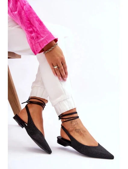 Dámske šnurovacie baleríny 22-297 model 178022 Black - Stephan Paris