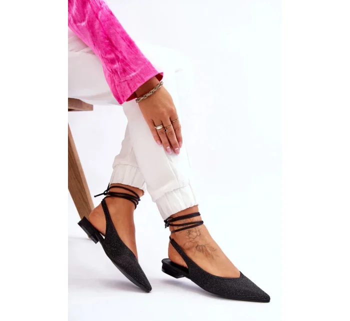 Dámske šnurovacie baleríny 22-297 model 178022 Black - Stephan Paris