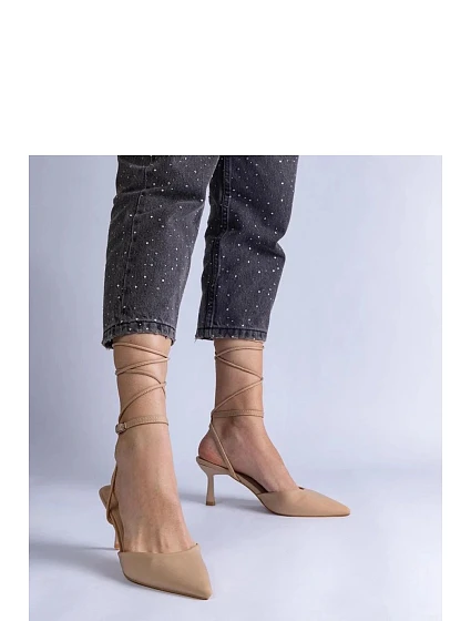 Dámske lodičky na podpätku K10040 béžové - Bellamica