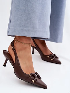 Sandále na podpätku model 225956 Vykročte štýlovo