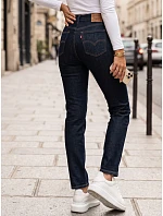 Jeansy damskie skinny z wysokim stanem granatowe model 22341064 - FashionStreet