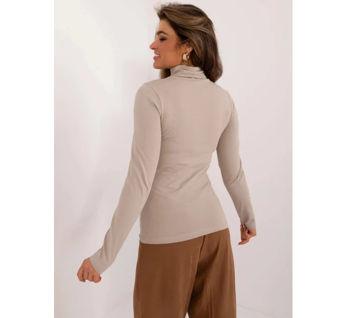 Béžová bavlnená blúzka s rolákom (M02527B)