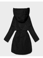 Dámska čierna bunda Goodlookin s ohrnutými rukávmi (B8556-1)