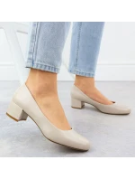 Béžové lodičky na klínku Sergio model 22013058 - LEONE