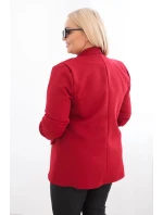 Dámská sako Plus Size bez zapínání s podšívkou model 21468628 bordová - K-Fashion