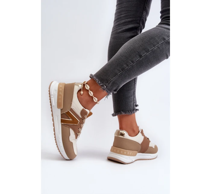 Sneakersy Damskie Z Eko Skóry Brązowe Vinelli Sneakersy Damskie Z Eko Skóry Brązowe Vinelli