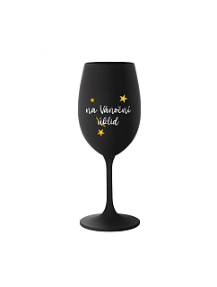 NA Vianočné čistenie - čierny pohár na víno 350 ml